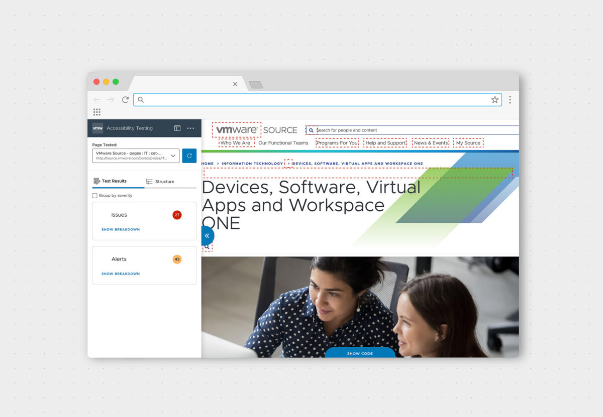 Preview of the vTaas Visual report UI